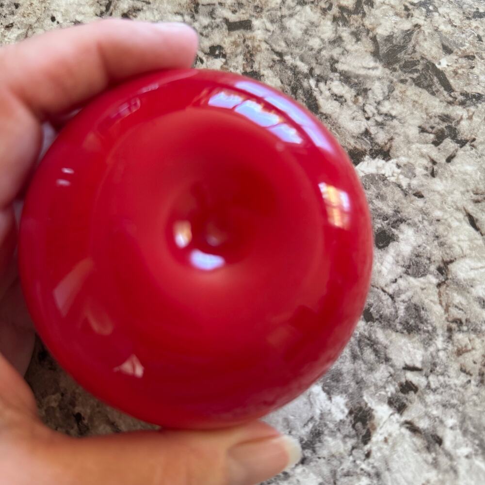 VTG Murano Style Handblown Glass Art Vegetable Tomato Red MCM Home Decor - Picture 3 of 8